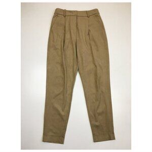 NWOT ZARA Beige High Waist Pleats Tapered Leg Faux Suede Pant